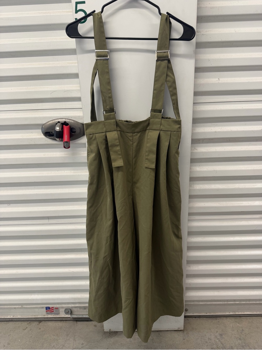 Olive Green Utility Suspender Jumpsuit